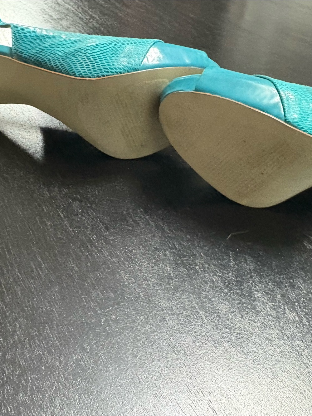 Style & Co. Teal Peep-Toe Slingback Heels - Picture 6 of 6